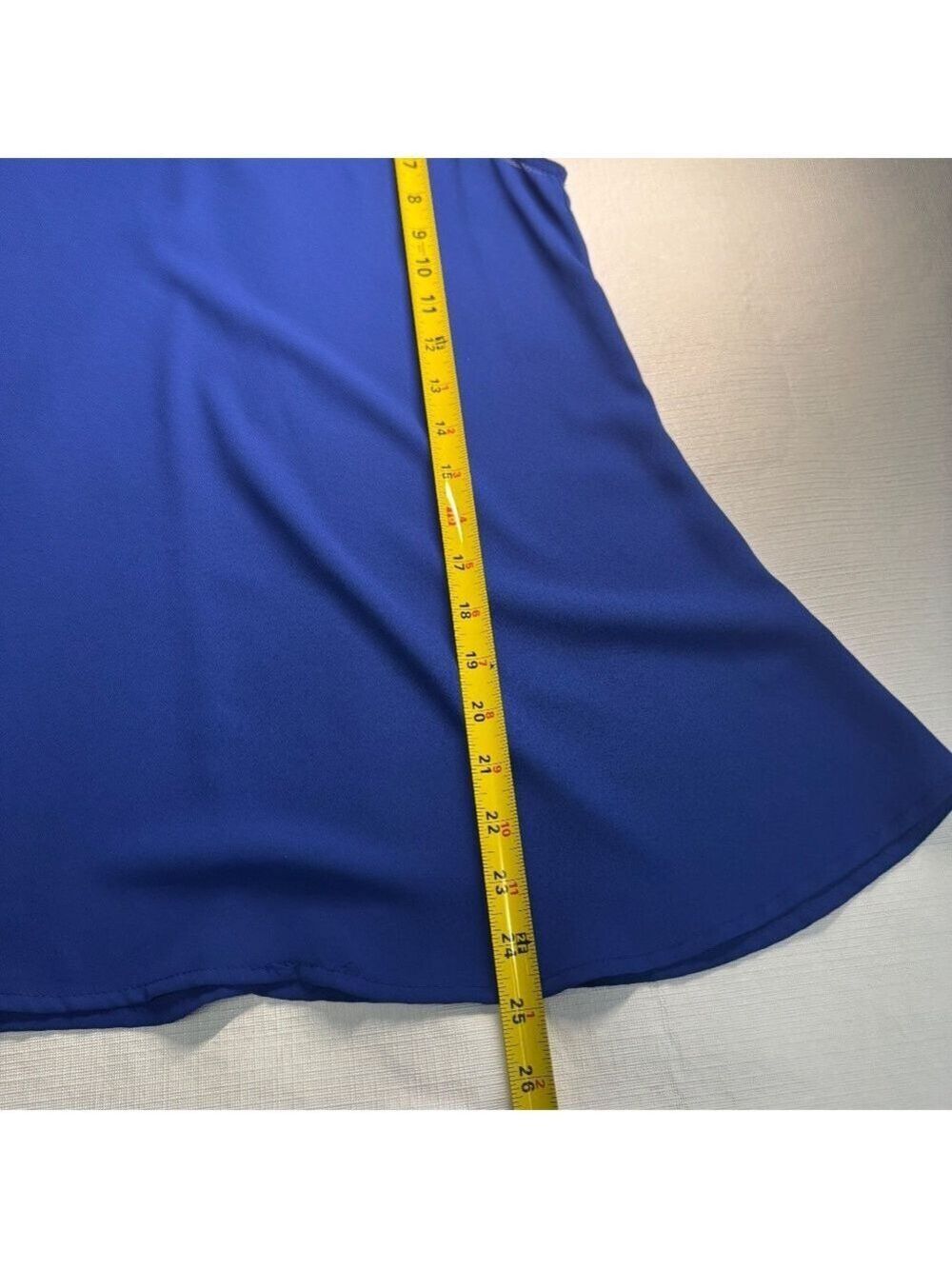 lip slide Elegant Blue Sleeveless Blouse flowy size Small - Picture 6 of 7